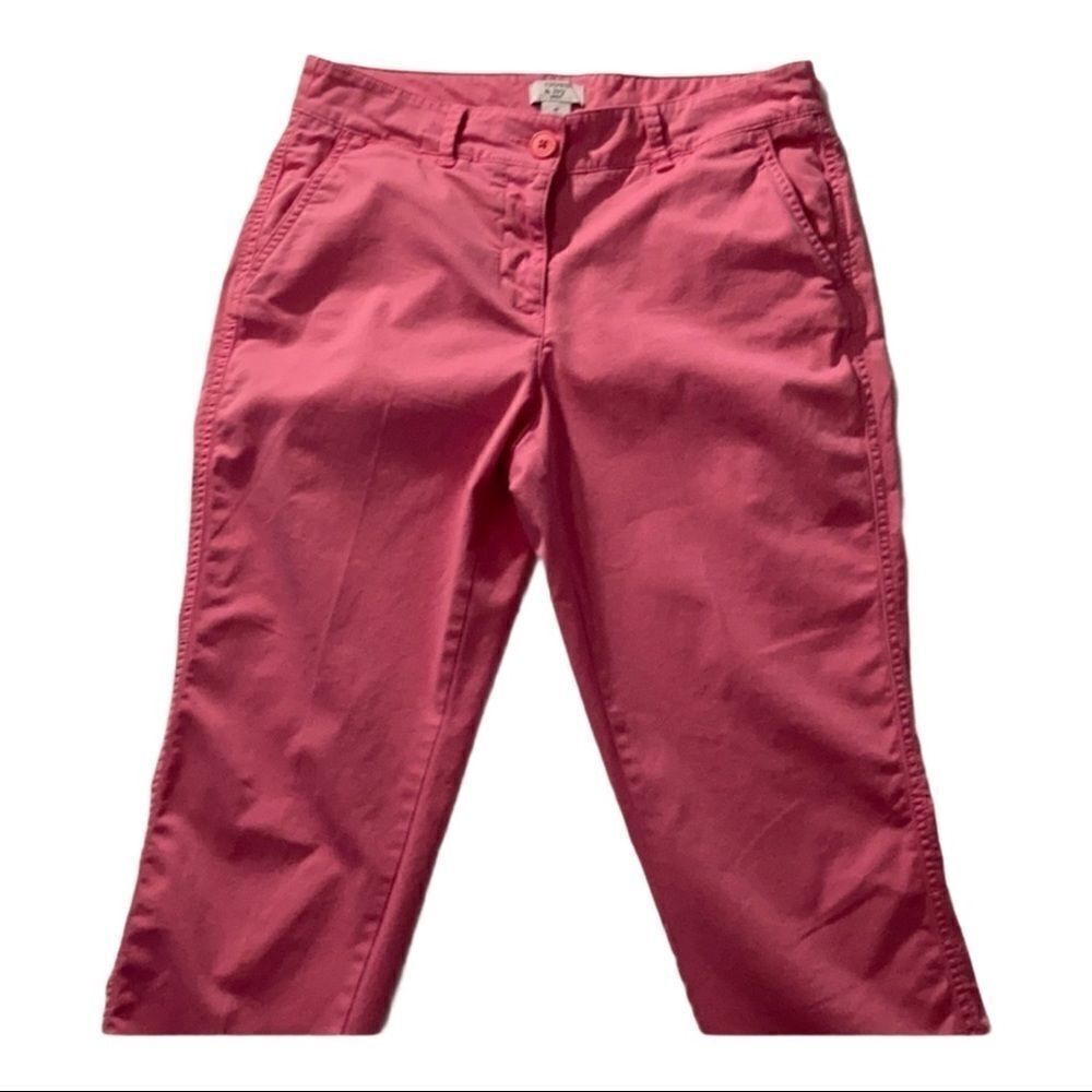 CROWN & IVY Women’s Charlotte pink Khaki style‎ pants 6P Cotton Spandex Blend
